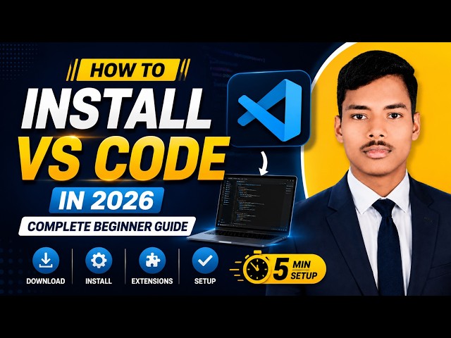 How to Install Visual Studio Code (VS Code) in 2026 | Complete Beginner Guide  #visualstudiocode