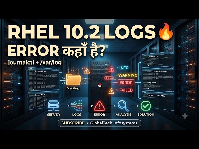 RHEL 10 2 Logs क्या हैं    journalctl,  var log   Troubleshooting Complete Guide in Hindi