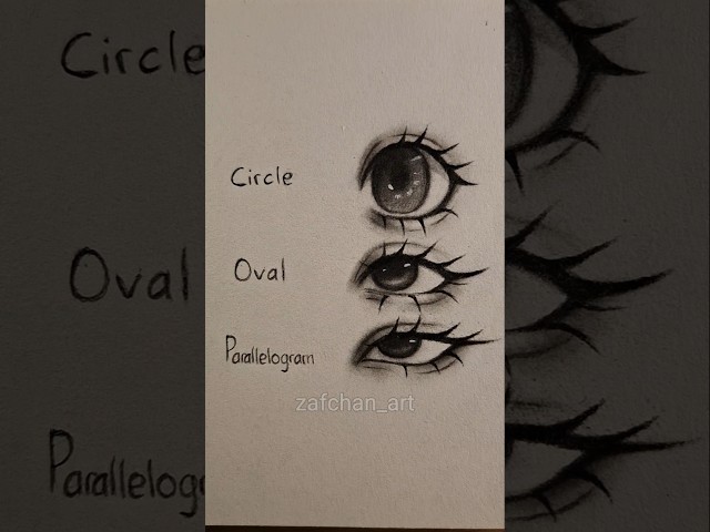 Drawing eyes in different shapes ✨️ #drawing #tutorial #art #howtodraw #shorts