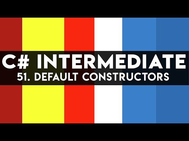 C# Programming Tutorial 51 Default Constructors