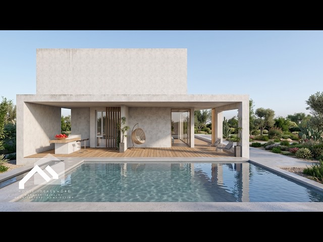 13 Min Relaxing Architectural Ambiance |Modern Minimalist Villa & Pool