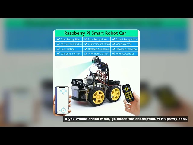 Keyestudio 4WD Smart Robot Car Kit For Raspberry Pi With Megapixels Camera Module and Programming Tu