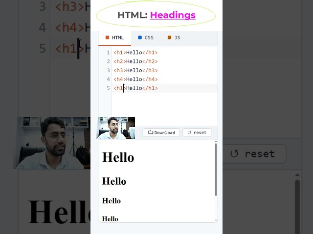 HTML Heading Tags #coding #htmltutorial #csstutorial