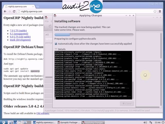 Instalar Install OpenERP Ubuntu / Debian Real time 15 min (Sub SPA-ENG)