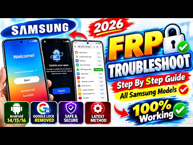 🔥 All Samsung FRP Troubleshooting 2026 | Skip Gmail Account WITHOUT PC | Android 15/16 | FRP Bypass