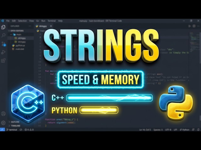 Strings Explained : C++ vs Python | Memory, Speed, Unicode & Performance Benchmark