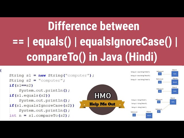 == vs equals() vs equalsIgnoreCase() vs compareTo() in Java