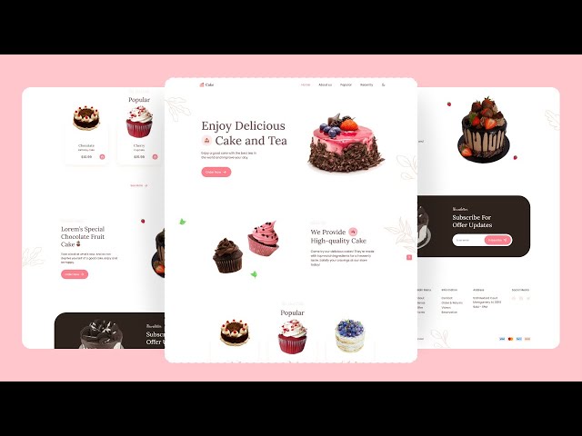 Responsive Cake Shop Website Design || HTML, CSS & Java Script