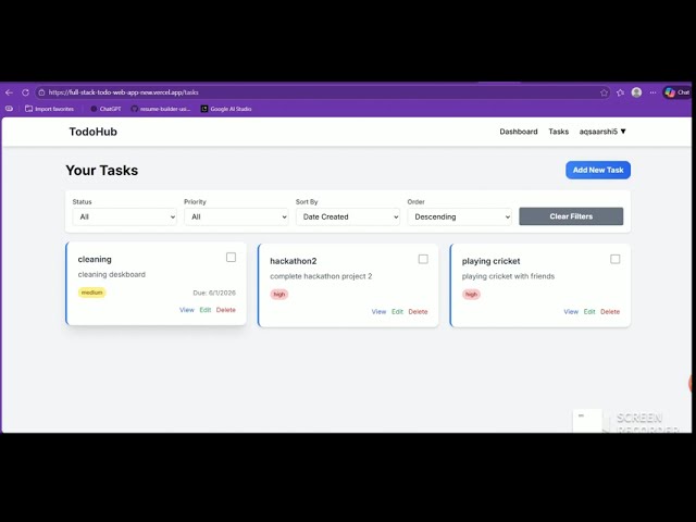 TodoHub – Full-Stack Todo Web Application