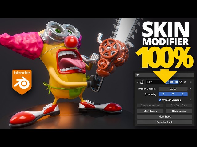 I Modeled a Chainsaw Minion with ZERO Polygons! 🤡 (38-Min Blender Masterclass)