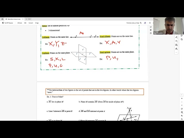 Geometry Honors Unit 1 Lesson 1 Fall 2026