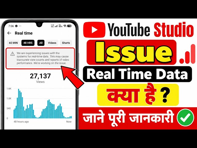 We Are Experiencing Issues With The Systems For Realtime Data Problem Solved | YouTube Studio Glitch