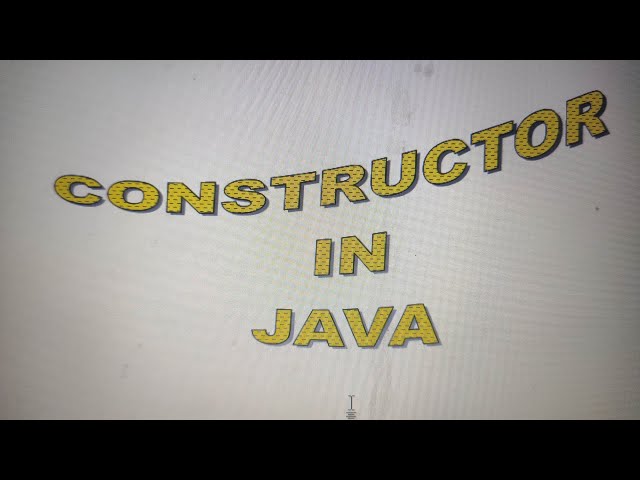 Constructor in Java 