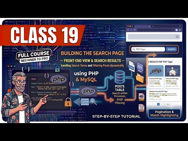 Class 19 | Search Page - Front View | Dynamic Website using PHP MySQL