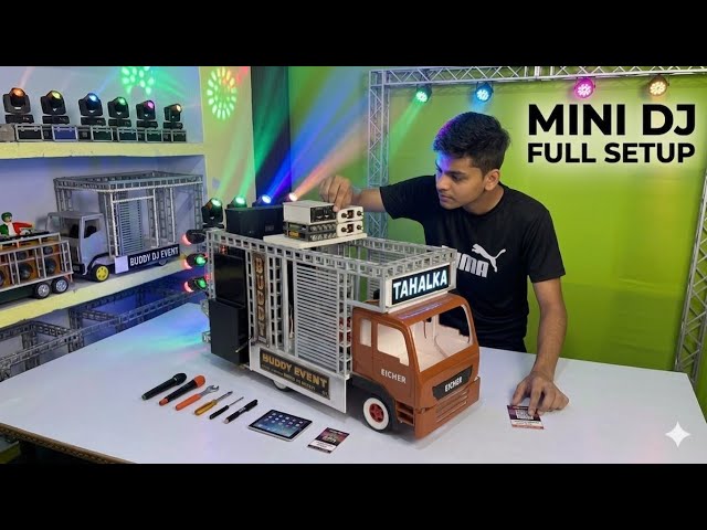 Mini Dj Pickup sharpy lights How to make mini dj setup with cardboard Making Dj setup at home | dj