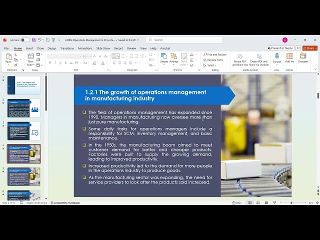 Lesson 1: ADBM Operations Management (30 July)