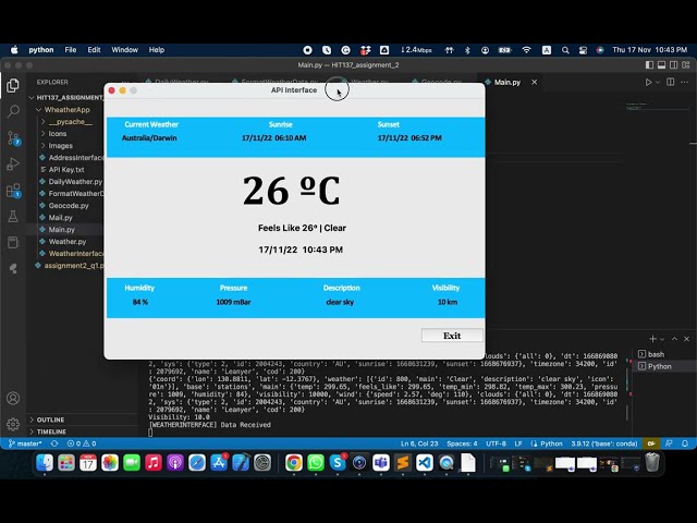 Weather App Using Python Tkinter