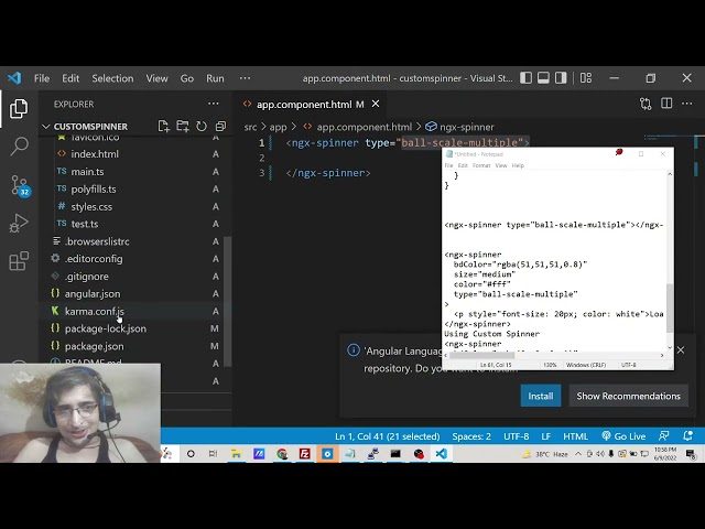 Angular 13 ngx-spinner Example to Show Loading Progressbar or Spinner Animation on Page Load in TS