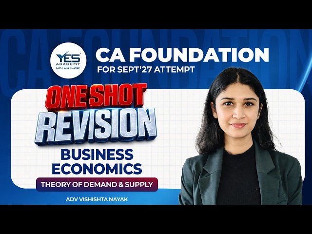 CA Foundation Sept 26 | Economics- Chapter 7 UNIT 1 & 2 One Shot Revision | Adv. Vishishta Nayak
