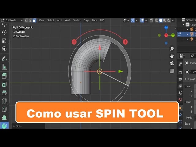 How to use the Spin tool in Blender 2.9