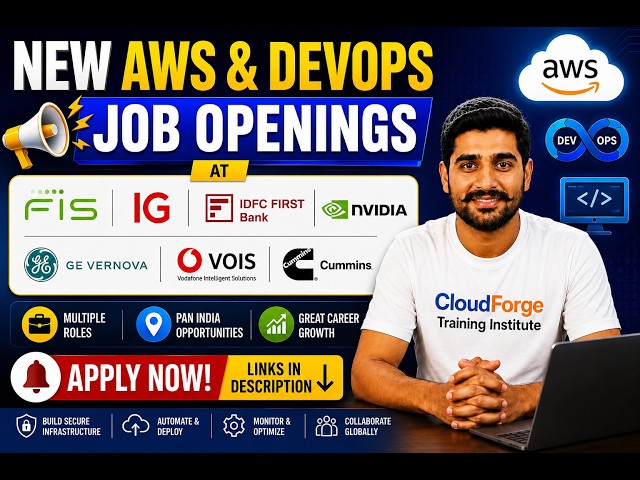 🔥 New AWS & DevOps Job Openings 2026 | FIS, IG, IDFC FIRST Bank, NVIDIA, GE Vernova, VOIS & Cummins