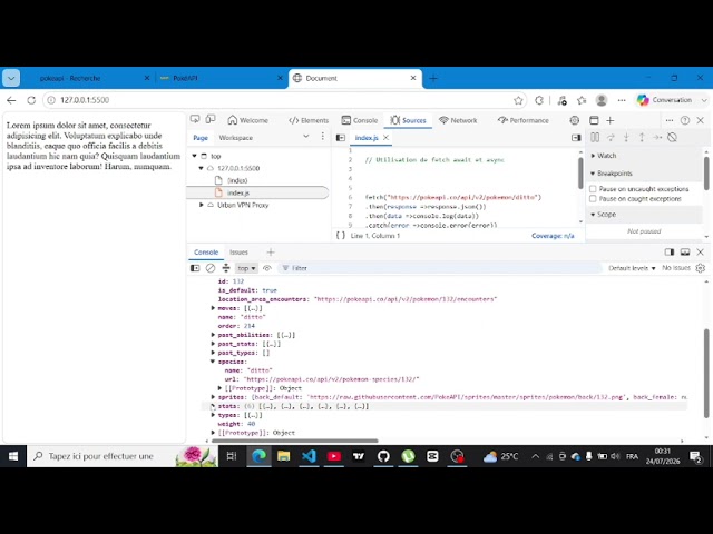 Utilisation de  fetch async  avec JavaScript pour gérer les APIs