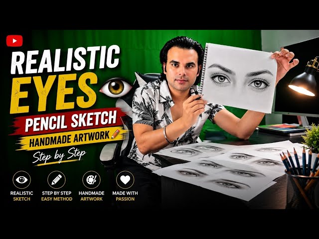 Realistic Eyes Drawing ✍️ | Pencil Sketch Tutorial Artwork