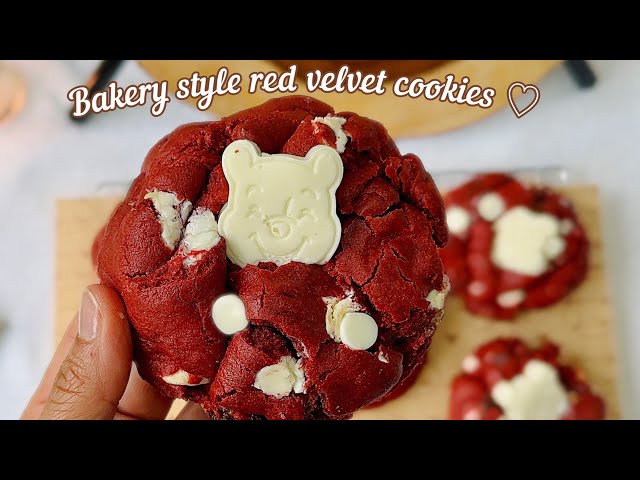 Red Velvet Cookies with White Chocolate | Soft, Thick & Bakery Style