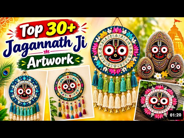 Top 30+ Jagannath Ji Artwork Ideas | Easy DIY Wall Hanging & Pebble Art Tutorial | Home Decor Ideas 