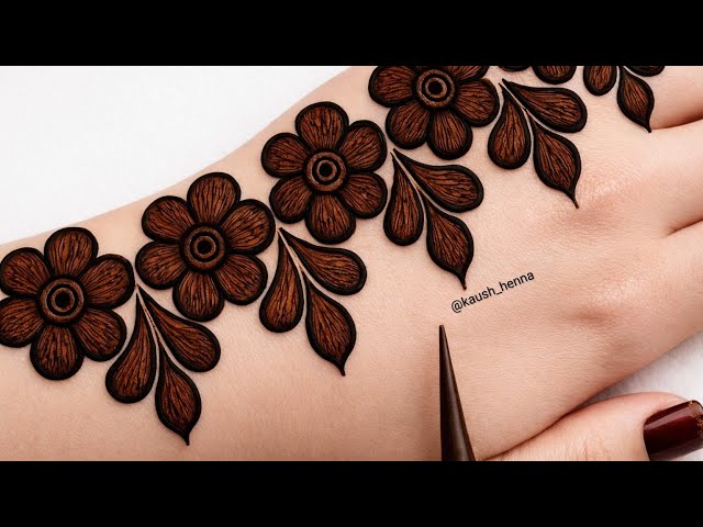 Very simple unique style mehndi design for back hand|new easy mehndi design 2025 | mehandi designs|
