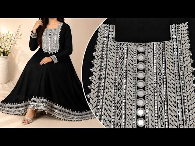 Beautiful Hand Embroidered Neckline Patch for Frock | Easy Neck Embroidery Tutorial for Beginners