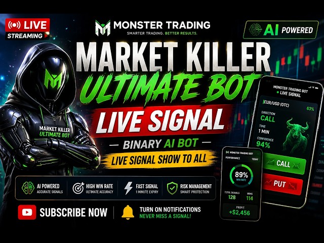 LIVE NOW — MARKET KILLER ULTIMATE BOT | AI Binary Signals LIVE | MONSTER TRADING