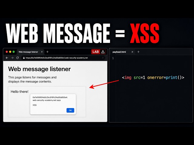 PortSwigger DOM XSS: Web Messages → XSS