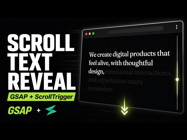 Minimalist Homepage with Scroll Text Animation | GSAP