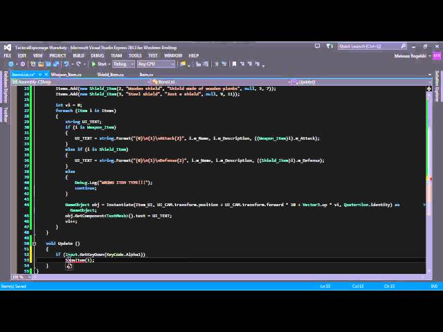 Unity3D Tutorials - Inventory system pt. 1