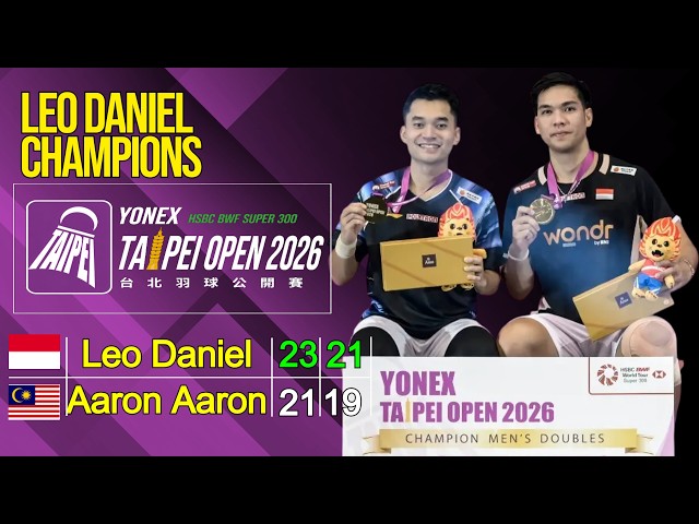 Leo/Daniel vs Aaron/Aaron (Mas) Final Taipei Open 2026 | Live Badminton Reaction + Score