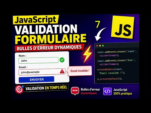 🚀 JavaScript : Créer des bulles d’erreur dynamiques (Validation de formulaire PRO) -7-