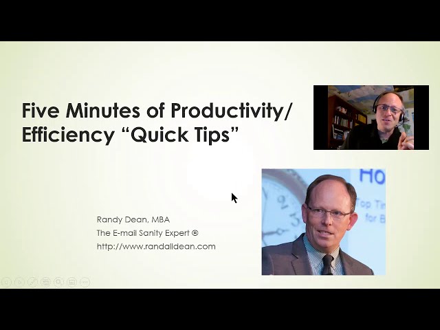Randy Dean 5 Minutes of Random Tech Efficiency Productivity Tips