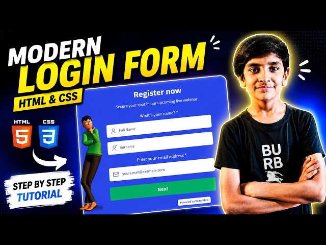Modern Login Form Using HTML & CSS 🔥 | Easy Responsive Login Page | Code With Mahesh