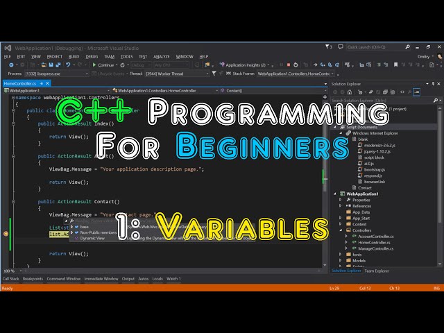 C++ Programming For Beginners - 1: Variables.