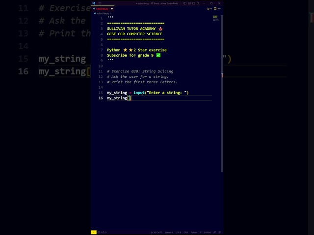 STRING SLICING - Python GCSE (Beginner)