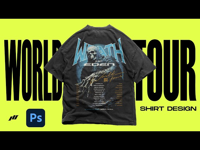How To Create WORLD TOUR Shirt Designs (+FREE DOWNLOAD) | PHOTOSHOP TUTORIAL 2024