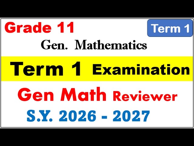 Grade 11 Gen Math Term 1 Examination | Multiple Choice Questions Practice Test Reviewer First Term