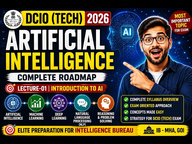 Artificial Intelligence Explained for DCIO (Tech) 2026 | AI Roadmap | Machine Learning | NLP #exams