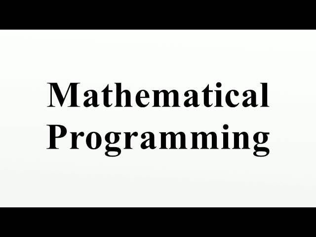 Mathematical Programming