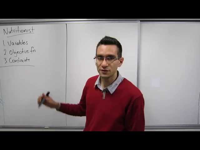 Convex optimisation example: nutritionist