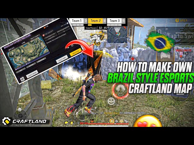 HOW TO MAKE YOUR OWN VIRAL BRAZILIAN-STYLE ESPORTS CRAFTLAND MAP: FREE FIRE CRAFTLAND TUTORIAL 🤯