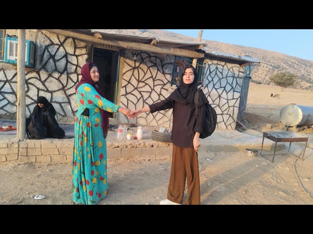 Turan returned to her father's home ❤️ Baking the world's thinnest *Tiri* bread over an open fire;