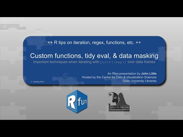 Custom functions, tidy evaluation, and data masking