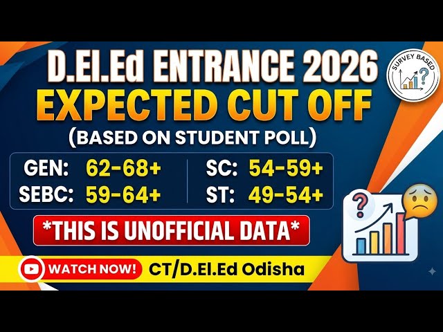 D.El.Ed Entrance 2026 Expected Cut Off | CT Exam 2026 Safe Score (Unofficial Analysis)